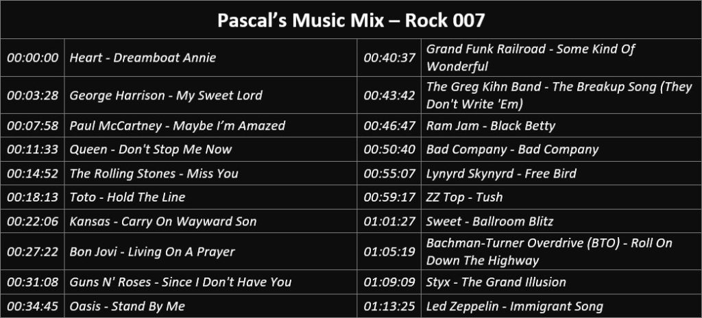 Pascal's Music Mix - Rock 007 - Playlist