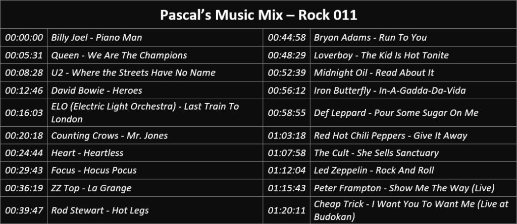 Pascal's Music Mix - Rock 011 - Playlist