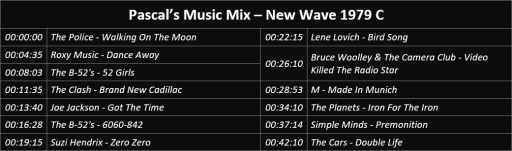 Pascal's Music Mix - New Wave 1979 C - Playlist