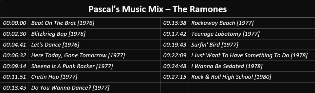 Pascal's Music Mix - The Ramones - Playlist