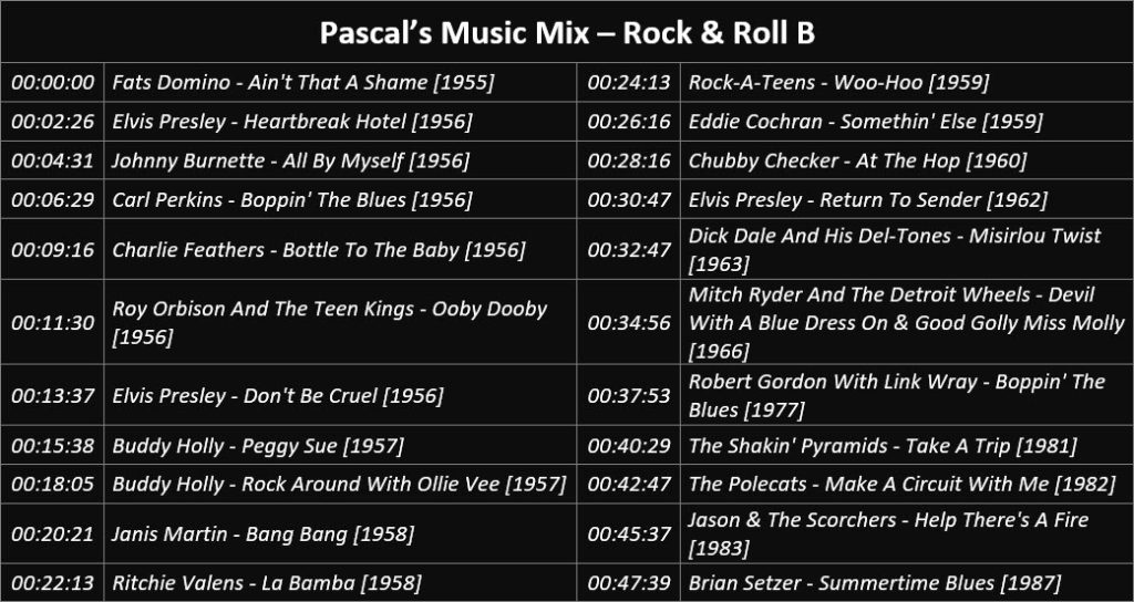 Pascal's Music Mix - Rock & Roll B - Playlist