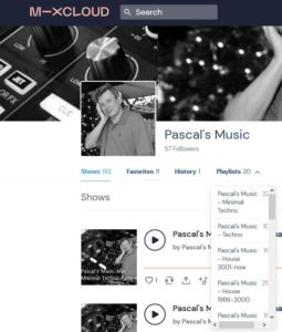 Mixcloud playlists